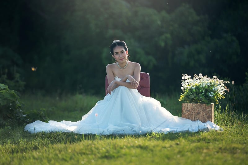 Bride in a stunning wedding outfit